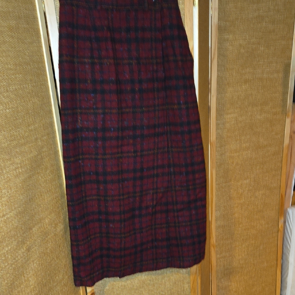 Woolrich Red and Black Plaid Maxi Skirt